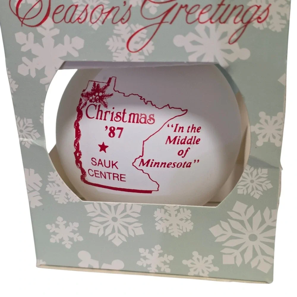 Vintage 1987 Minnesota Sauk Centre Christmas Ornament Boyhood Home Sinclair Lewi